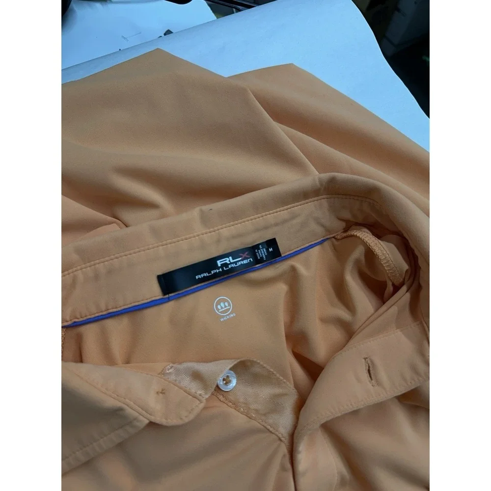 Ralph Lauren RLX Polo Shirt Orange Wicking Golf / Mens Medium